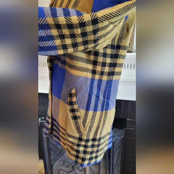 Vintage Diane Von Furstenberg Women's Funky Mod Plaid Wool Blazer Size 6 - Picture 13 of 16